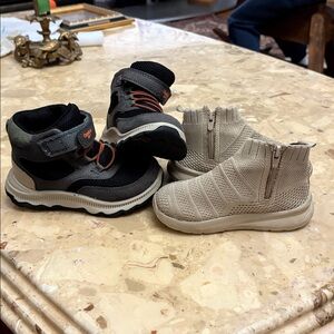 Zara and OshKosh B'gosh Kids Sneakers - Black, Gray, and Tan bundle size 7